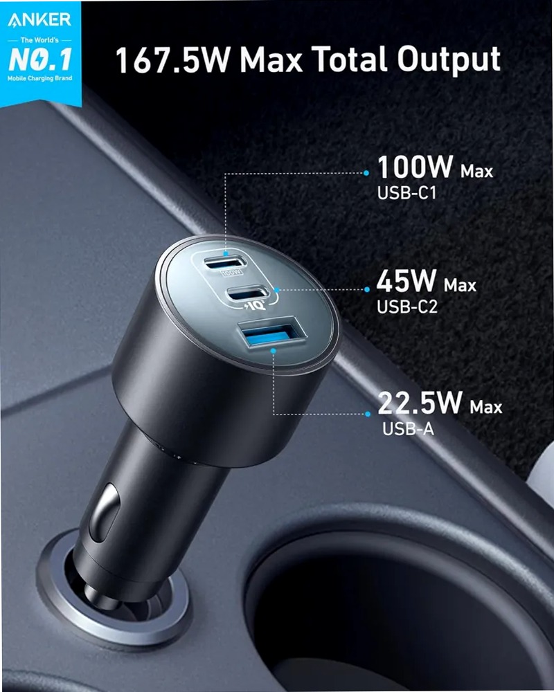 Anker Caricatore per Auto (167,5 W, 3 Porte)