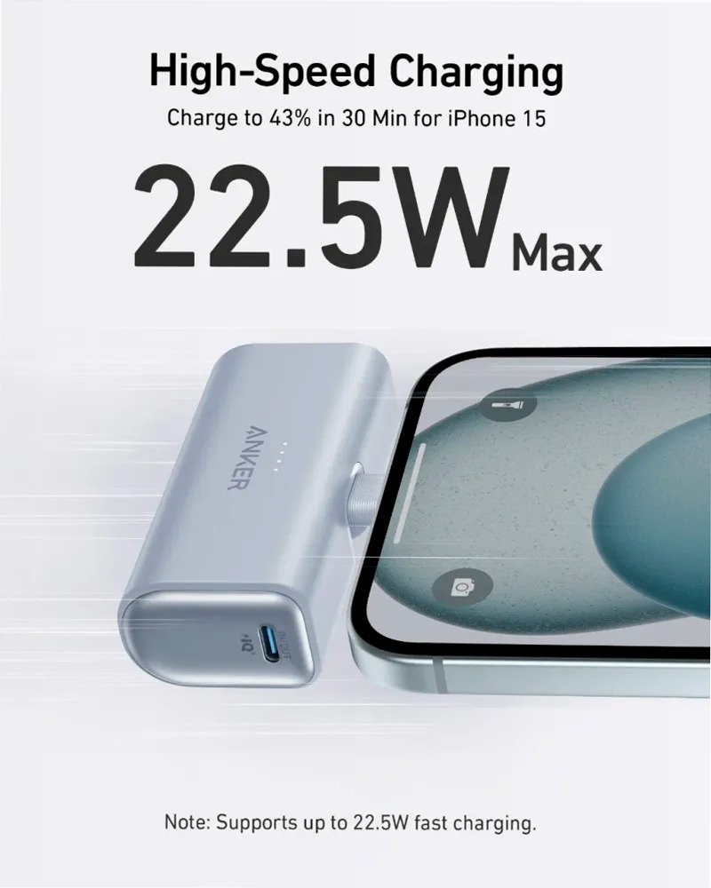 Anker Nano Power Bank (22,5 W, connettore USB-C integrato)