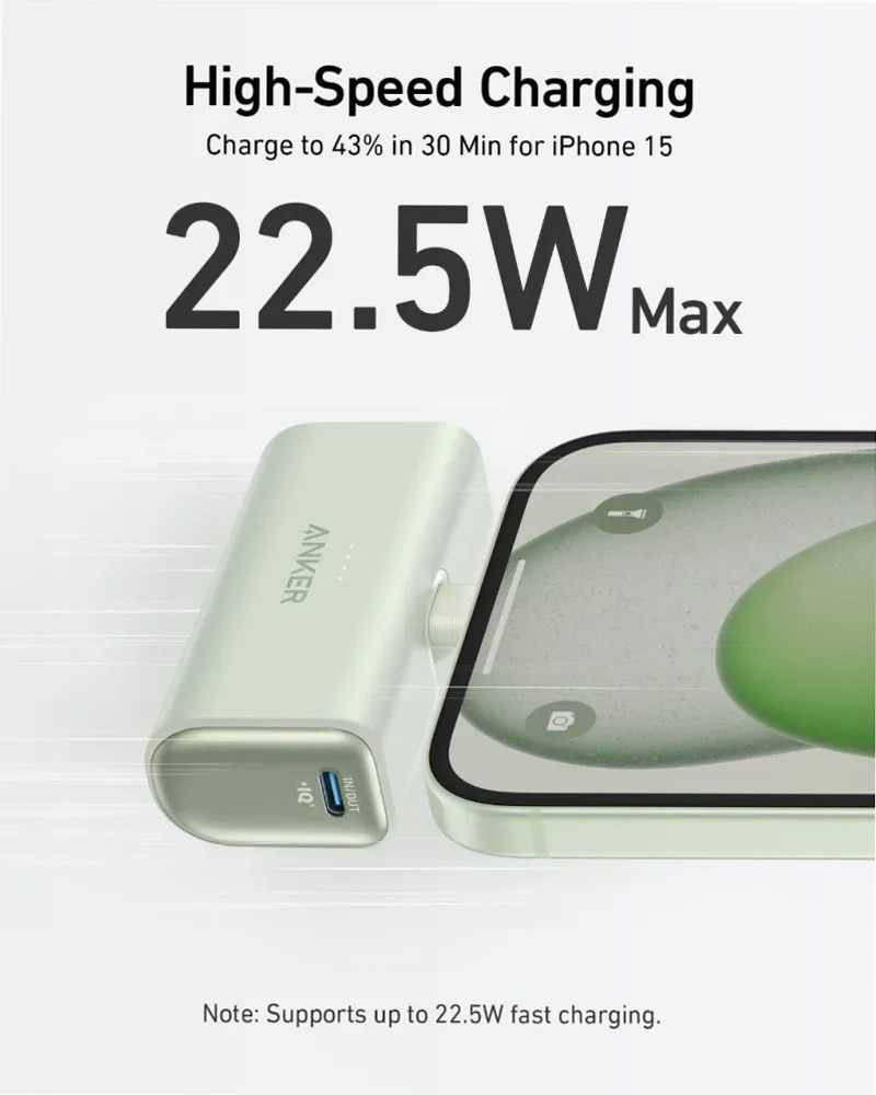 Anker Nano Power Bank (22,5 W, connettore USB-C integrato)