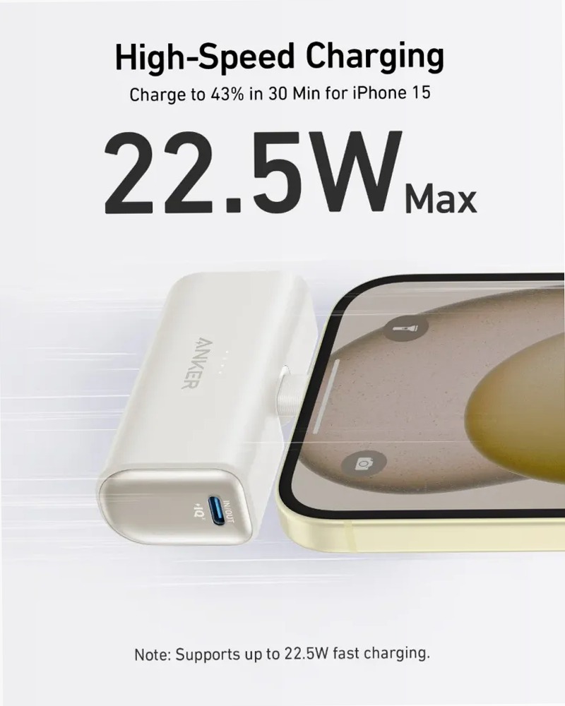 Anker Nano Power Bank (22,5 W, connettore USB-C integrato)