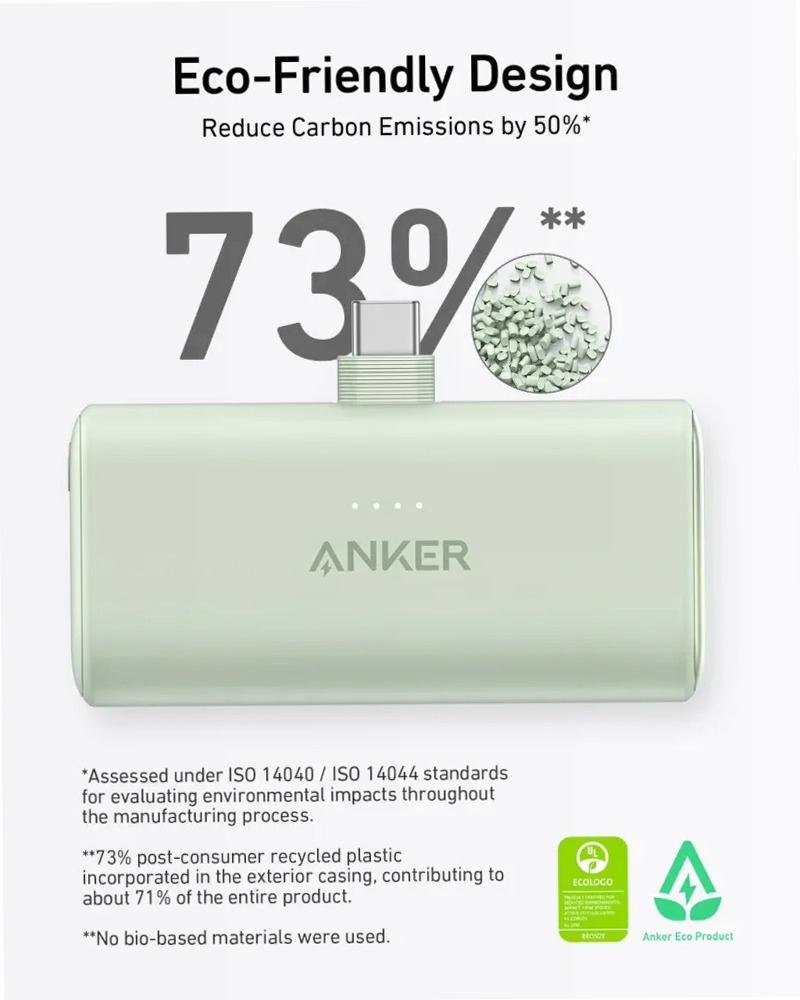 Anker Nano Power Bank (22,5 W, connettore USB-C integrato)