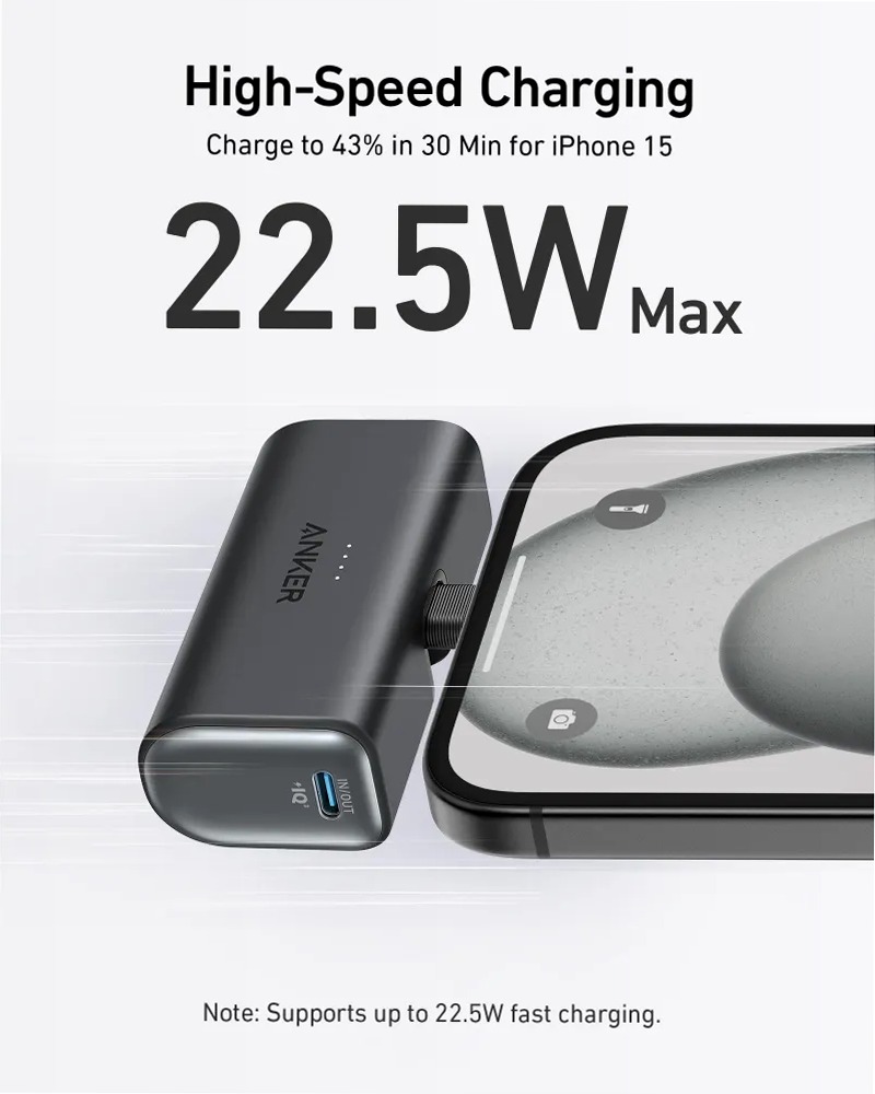 Anker Nano Power Bank (22,5 W, connettore USB-C integrato)