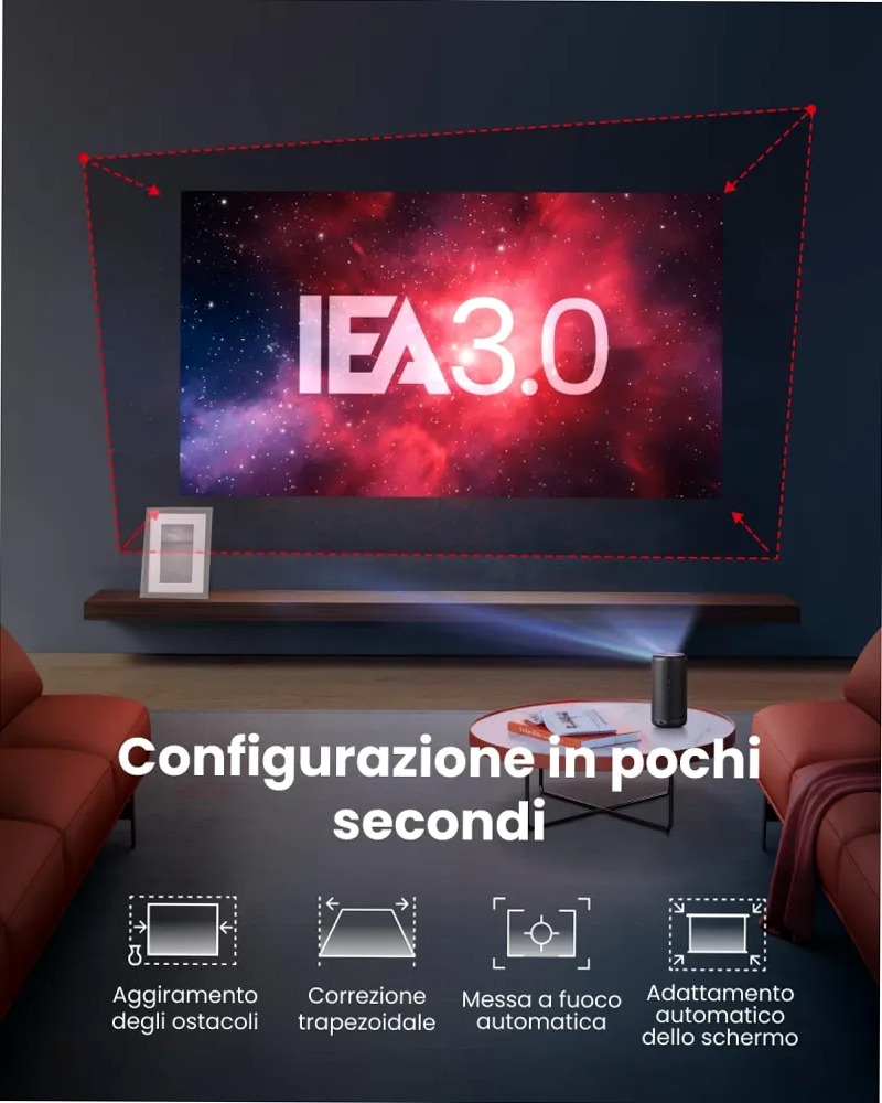 Nebula Capsule 3 (Nuovo) | Mini proiettore Google TV 1080p