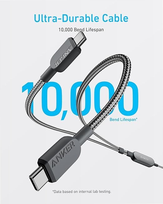 Cavo Anker 2 in 1 da USB-C a USB-C (1,2 m, 140 W, intrecciato)