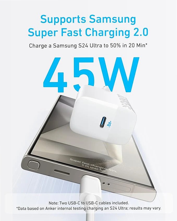 Caricabatterie rapido Anker USB-C da 45 W