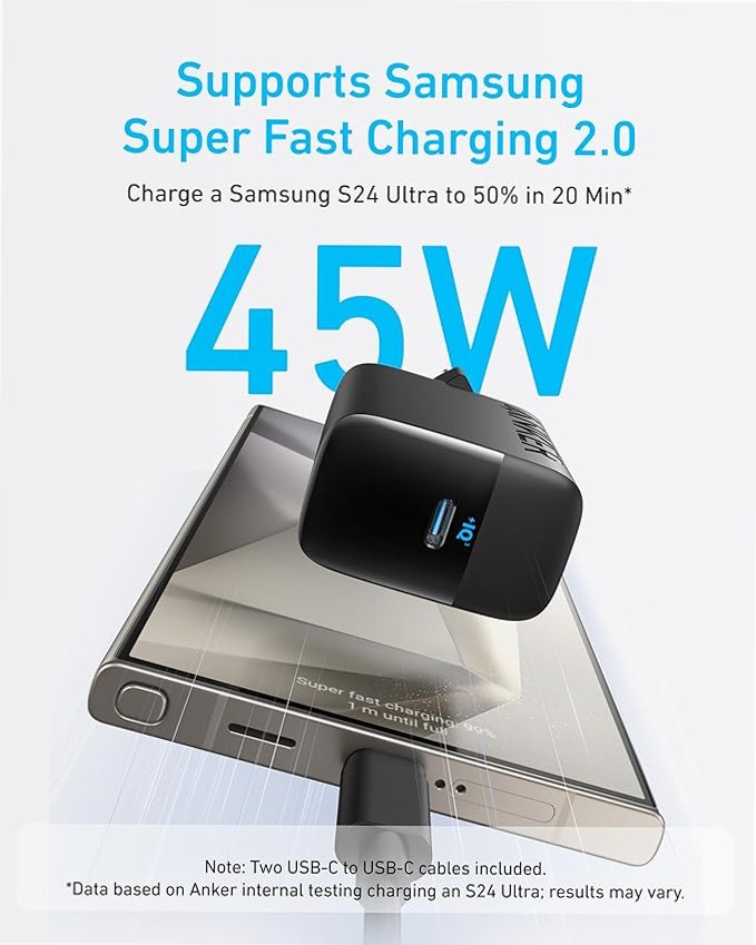 Caricabatterie rapido Anker USB-C da 45 W