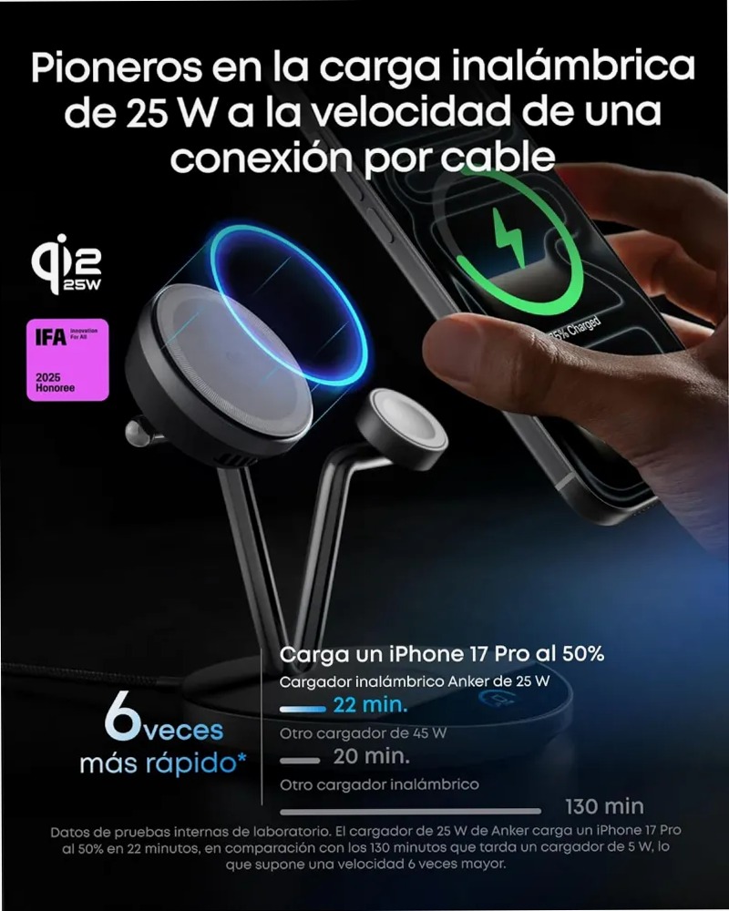 Anker Prime Stazione di Ricarica Wireless(Supporto 3 in 1)