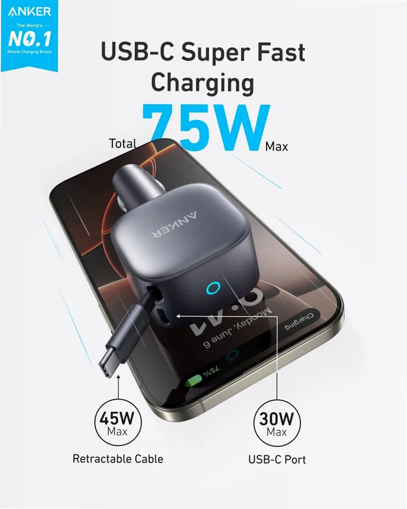 Caricabatterie per auto Anker Nano 75W