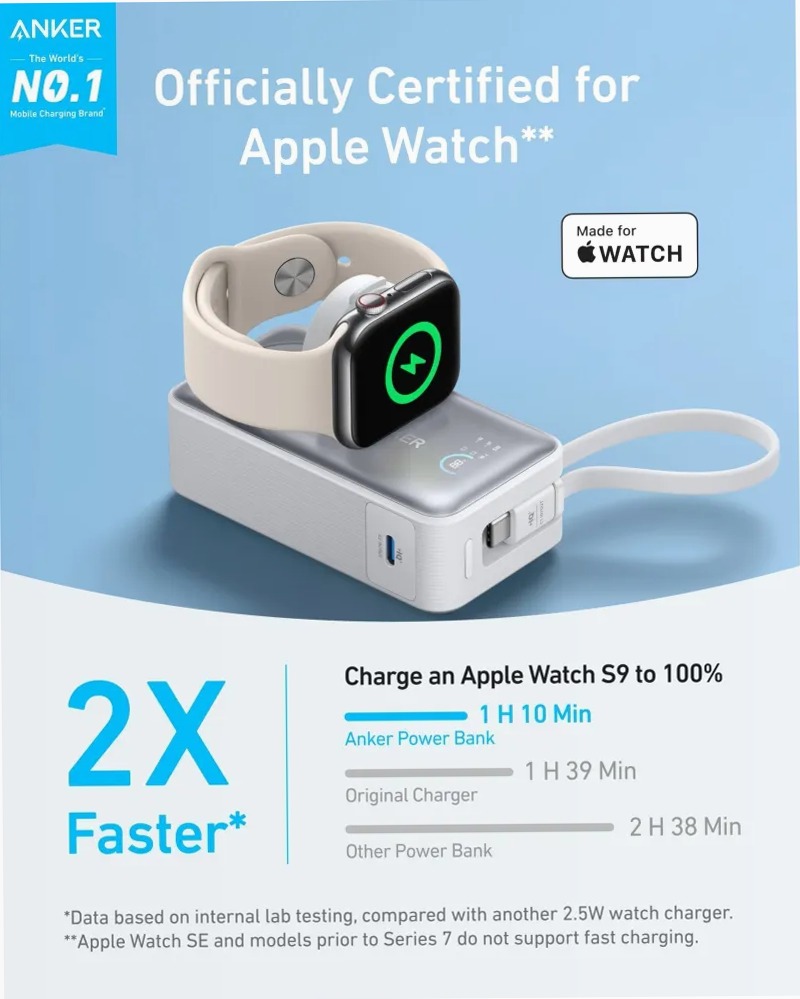 Anker MagGo Power Bank (10K, 35W, per Apple Watch)