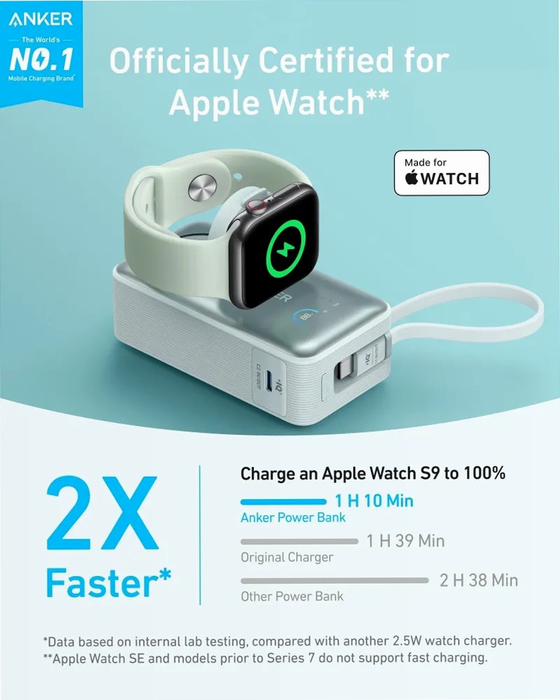 Anker MagGo Power Bank (10K, 35W, per Apple Watch)
