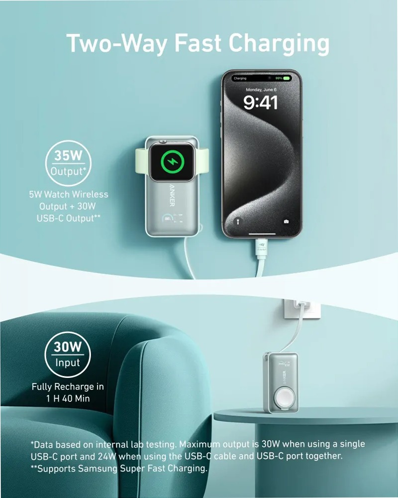 Anker MagGo Power Bank (10K, 35W, per Apple Watch)