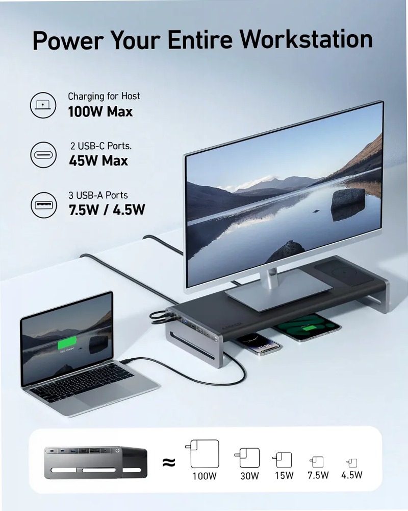 Stazione di docking USB-C Anker 675 (12 in 1, supporto per monitor, wireless)