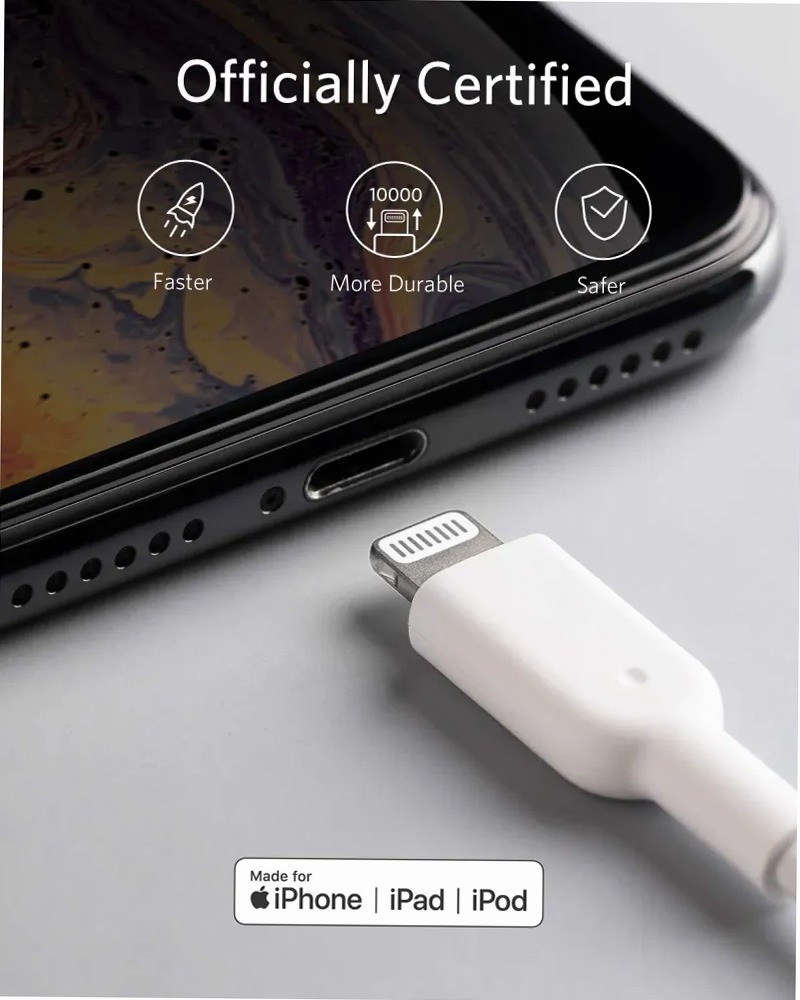 Cavo Anker 321 da USB-A a Lightning (0,9 m / 1,8 m / 3 m)