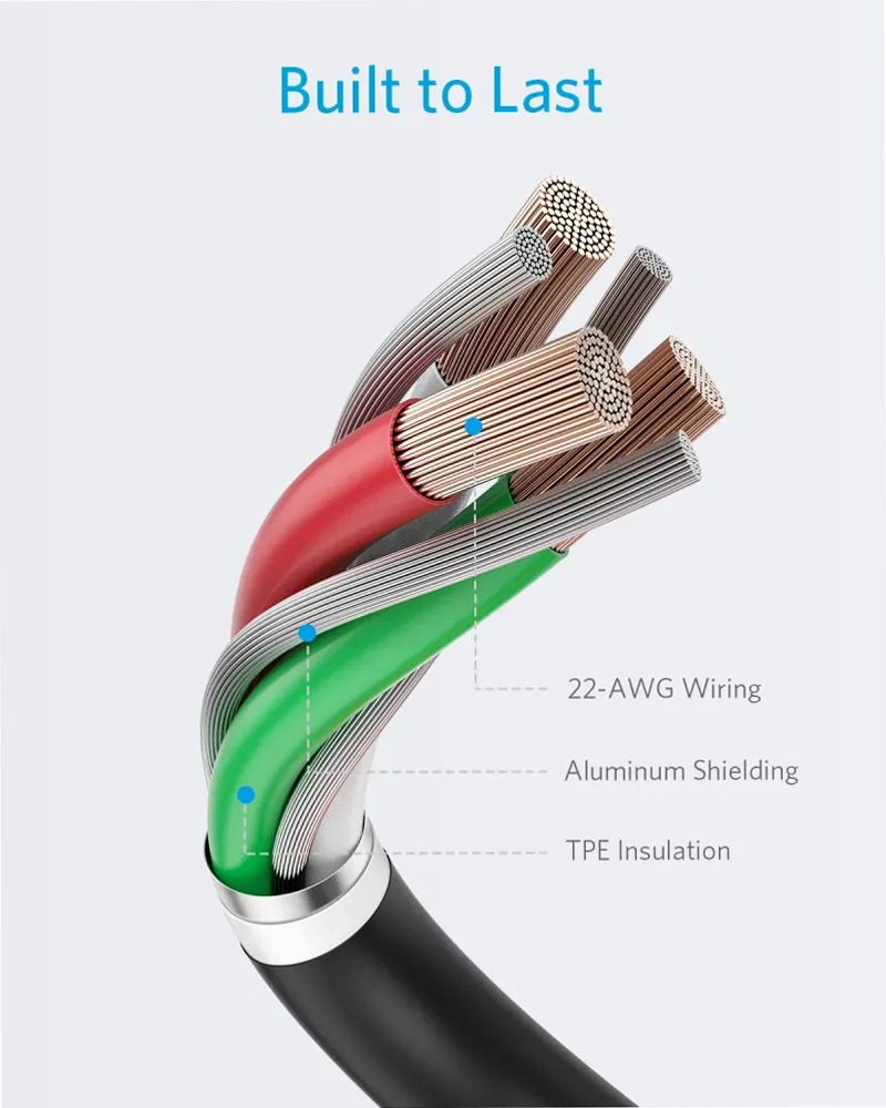 Cavo Anker 321 da USB-A a Lightning (0,9 m / 1,8 m / 3 m)