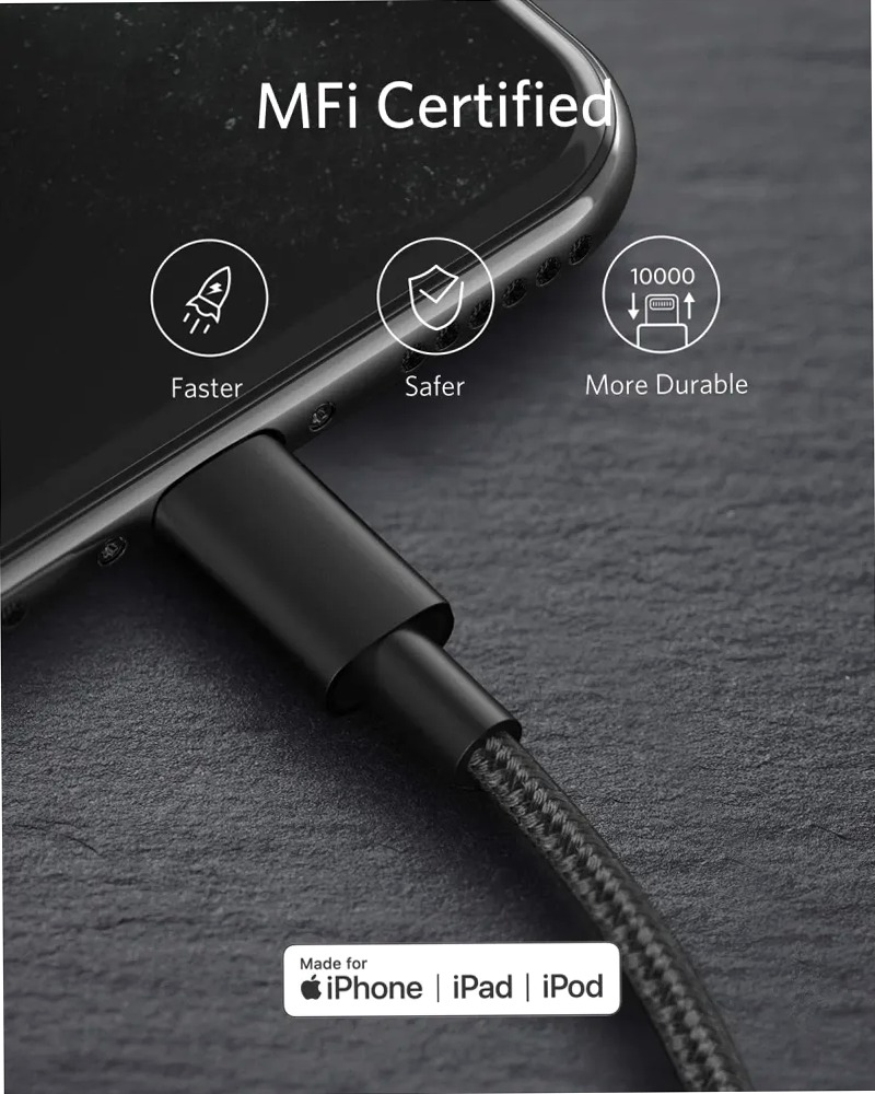 Cavo Anker da USB-C a Lightning 331, nuovo nylon (3,3 piedi, certificato MFi)