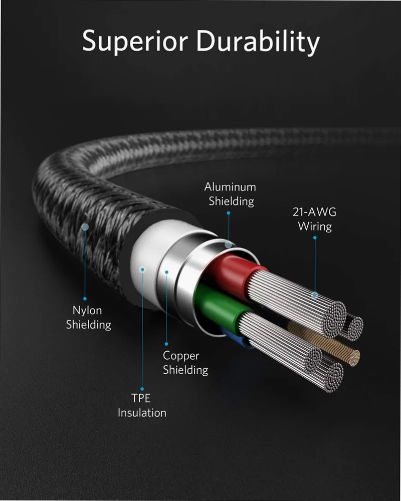 Cavo Anker da USB-C a Lightning 331, nuovo nylon (3,3 piedi, certificato MFi)