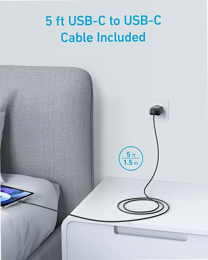 Caricabatterie Anker da 20 W (iPhone/iPad, USB-C, cavo da 1,5 m)