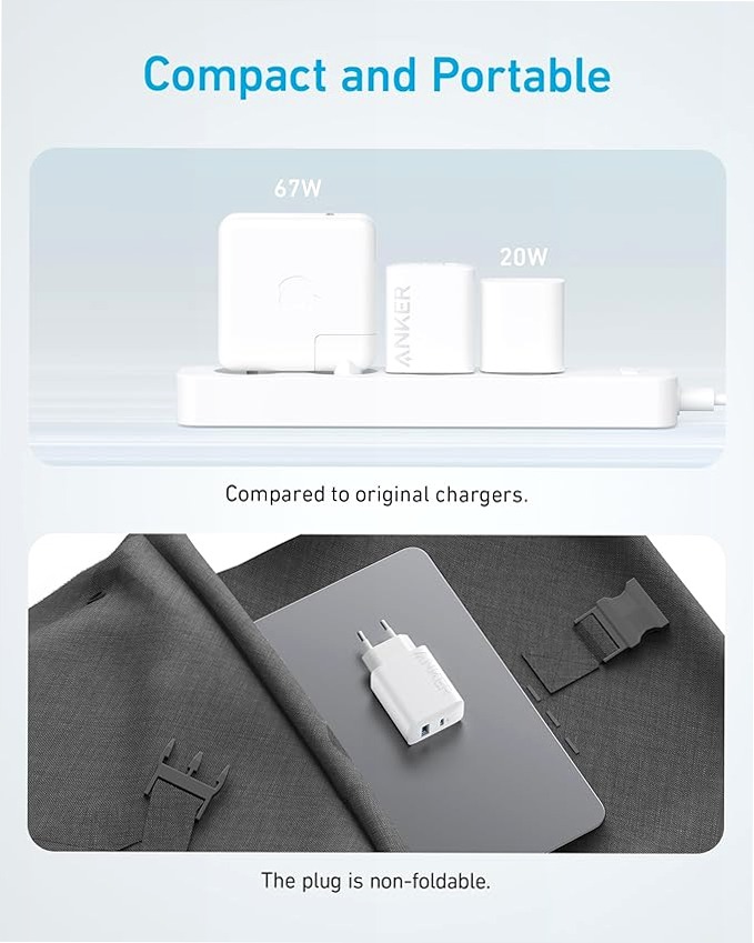 Caricabatterie Anker da 20 W (iPhone/iPad, USB-C, cavo da 1,5 m)