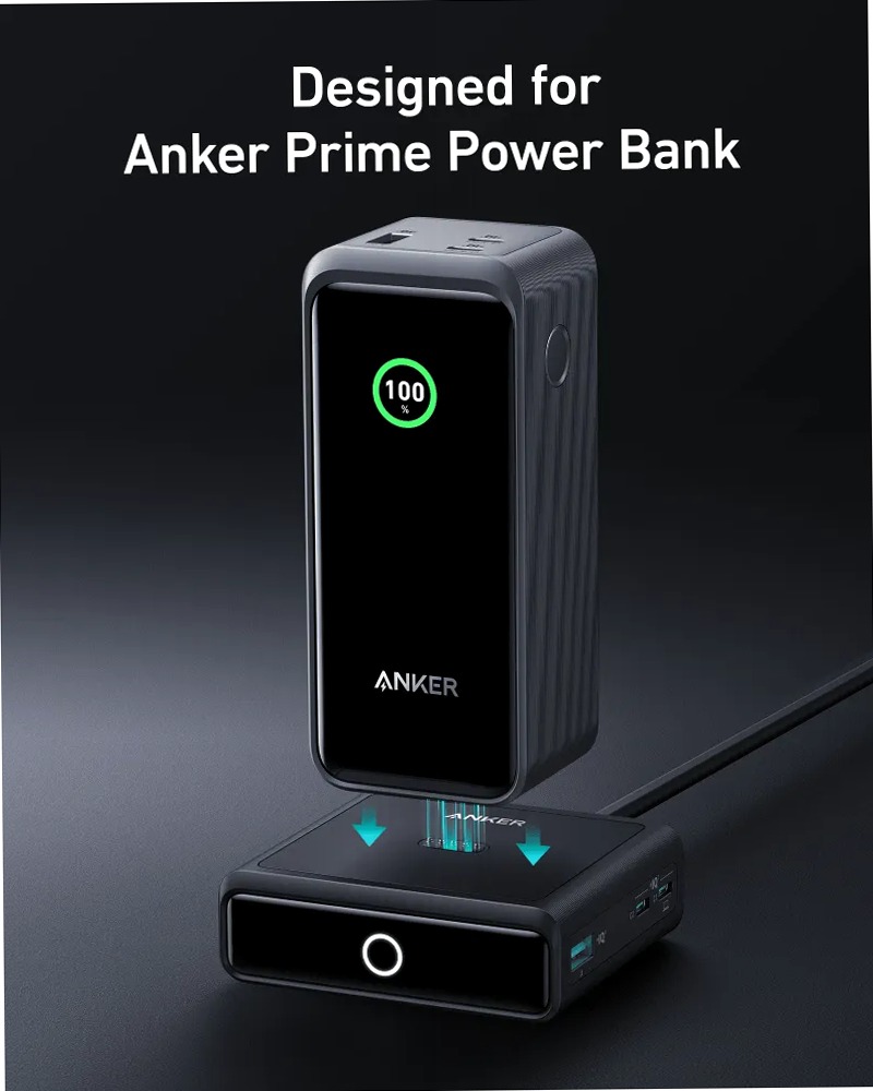 Anker Prime Powerbank (26K, 300W)+Base di ricarica Anker da 100 W per Anker Prime Power Bank