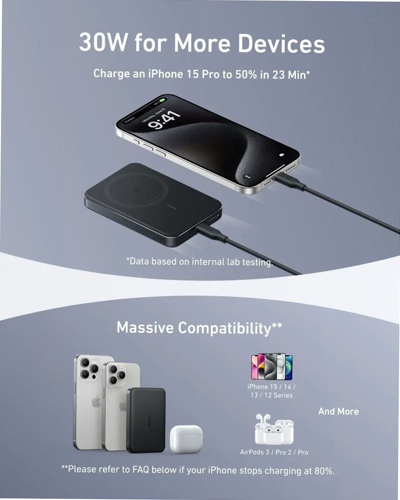 Anker MagGo Power Bank (10K, sottile)