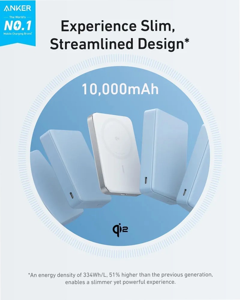 Anker MagGo Power Bank (10K, sottile)
