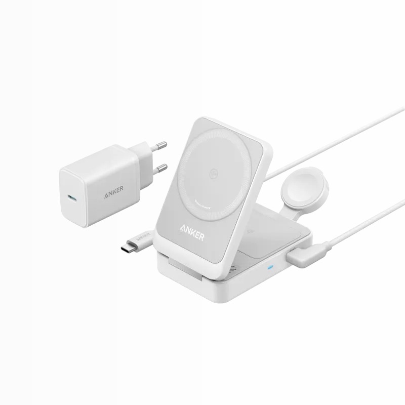 Stazione di ricarica wireless Anker MagGo ricondizionata (3‑in‑1 pieghevole)