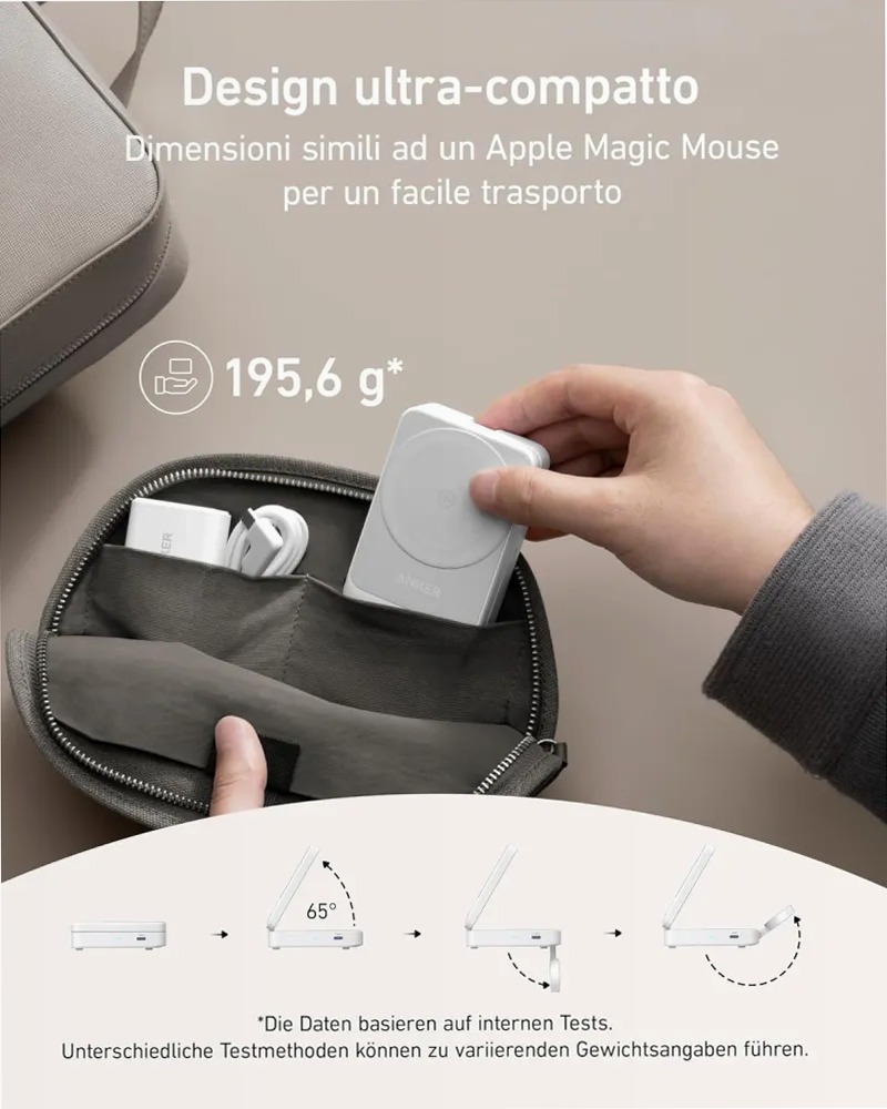 Stazione di ricarica wireless Anker MagGo ricondizionata (3‑in‑1 pieghevole)