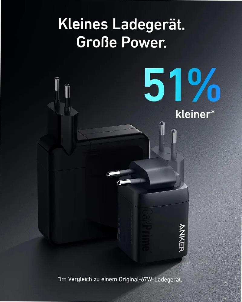 Caricabatterie da muro Anker Prime 67W GaN (3 porte)