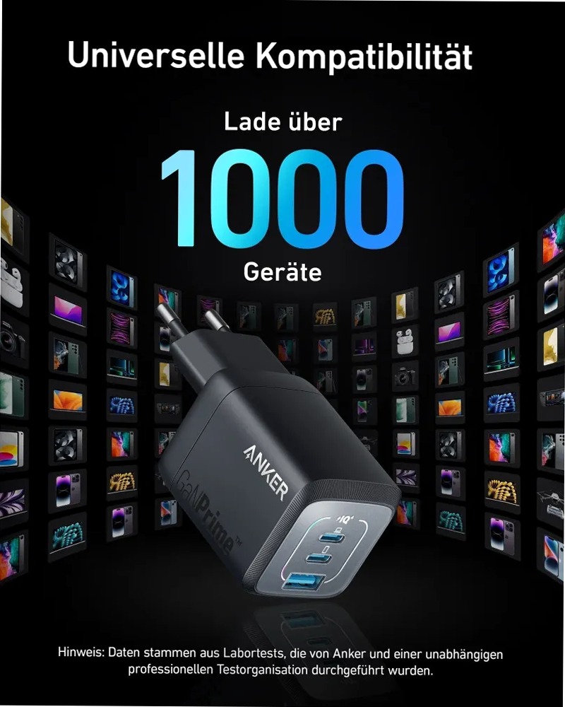 Caricabatterie da muro Anker Prime 67W GaN (3 porte)