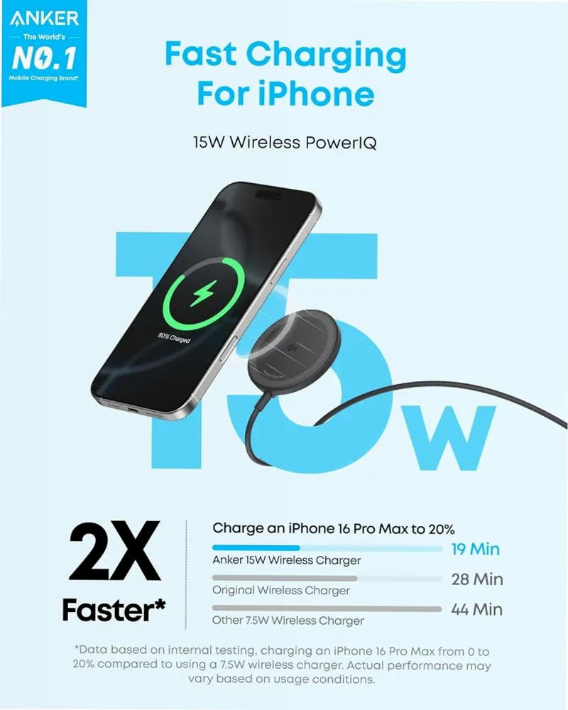 Caricatore wireless MagGo (15W, Pad)