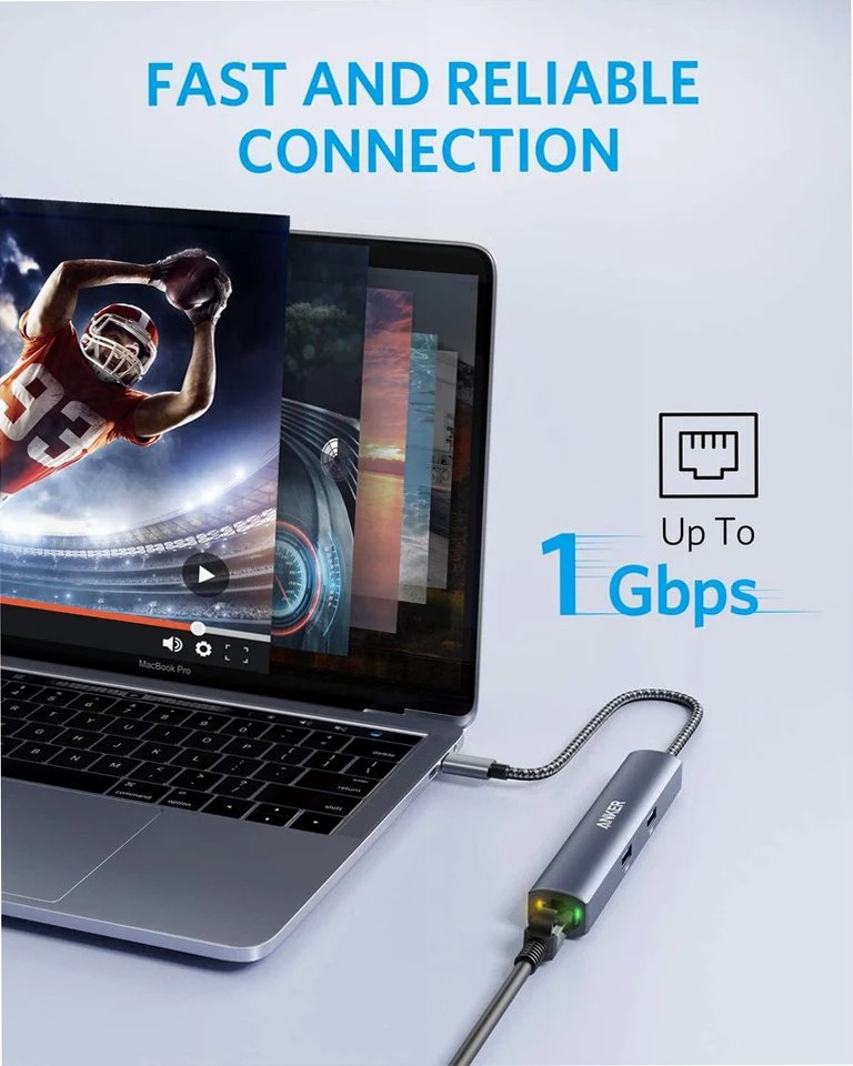 Hub USB-C Anker 543 (6 in 1, sottile)