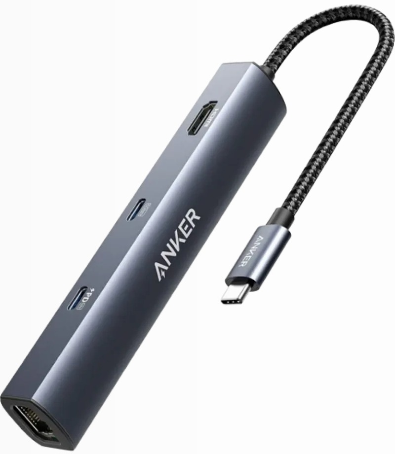 Hub USB-C Anker 543 (6 in 1, sottile)
