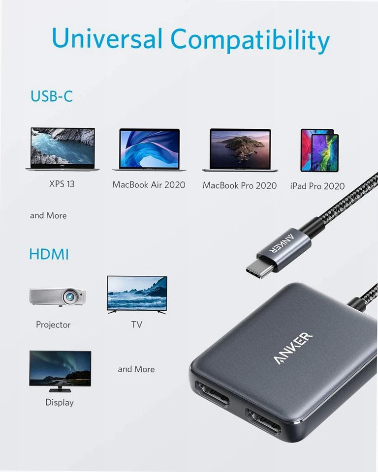 Adattatore PowerExpand da USB-C a doppio HDMI