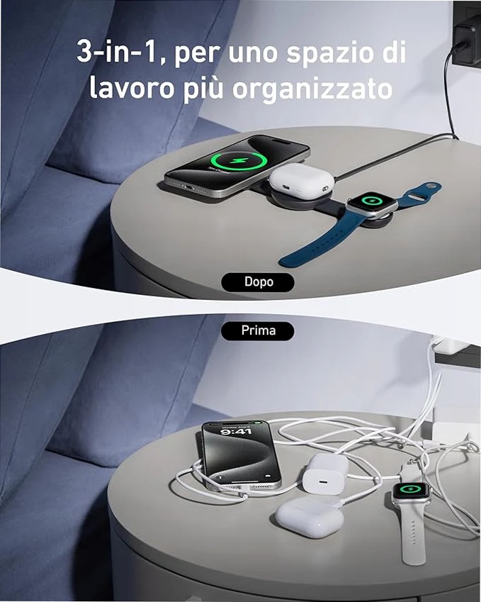 Anker MagGo Wireless Charging Station (3-in-1, Foldable Pad)