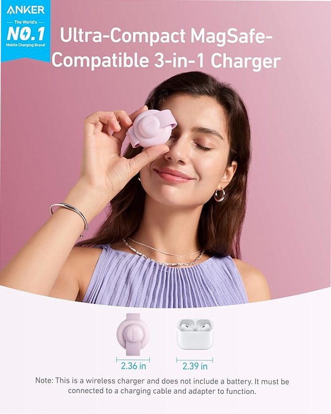 Anker MagGo Wireless Charging Station (3-in-1, Foldable Pad)