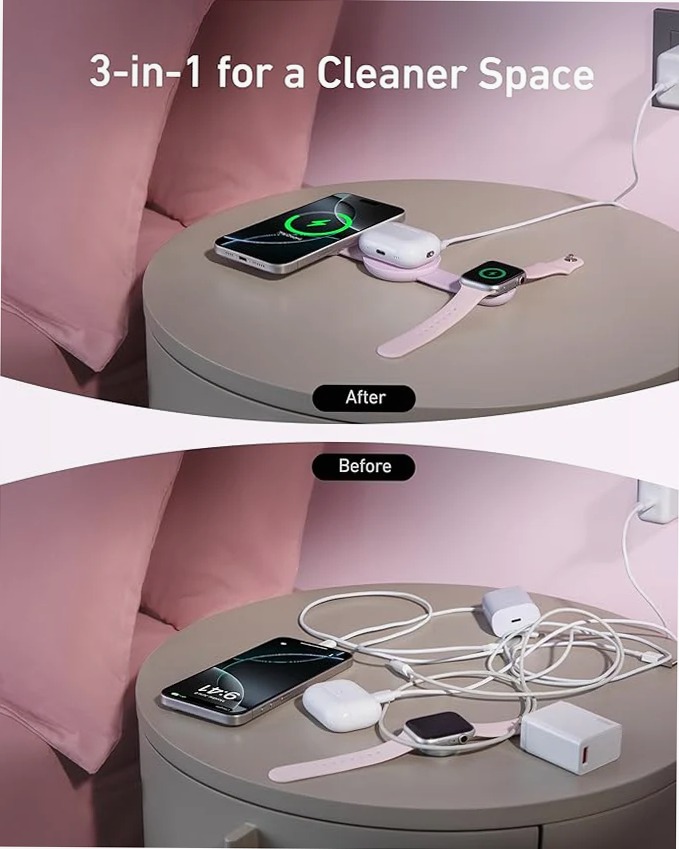 Anker MagGo Wireless Charging Station (3-in-1, Foldable Pad)