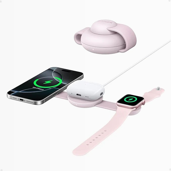 Anker MagGo Wireless Charging Station (3-in-1, Foldable Pad)