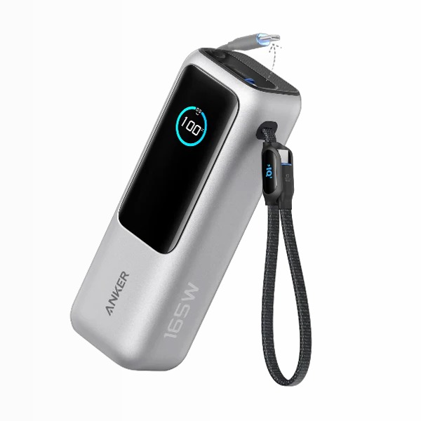 Anker Laptop Power Bank (25K, 165W, cavi integrati e retrattili)