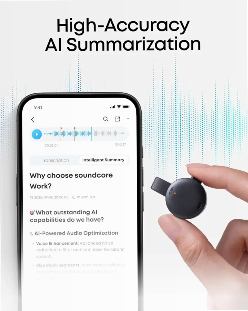 soundcore Work | Registratore vocale AI tascabile