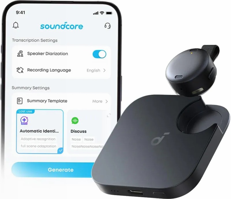 soundcore Work | Registratore vocale AI tascabile