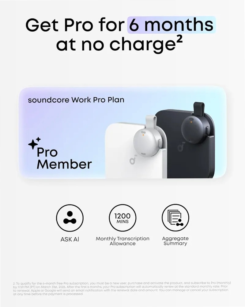 soundcore Work | Registratore vocale AI tascabile