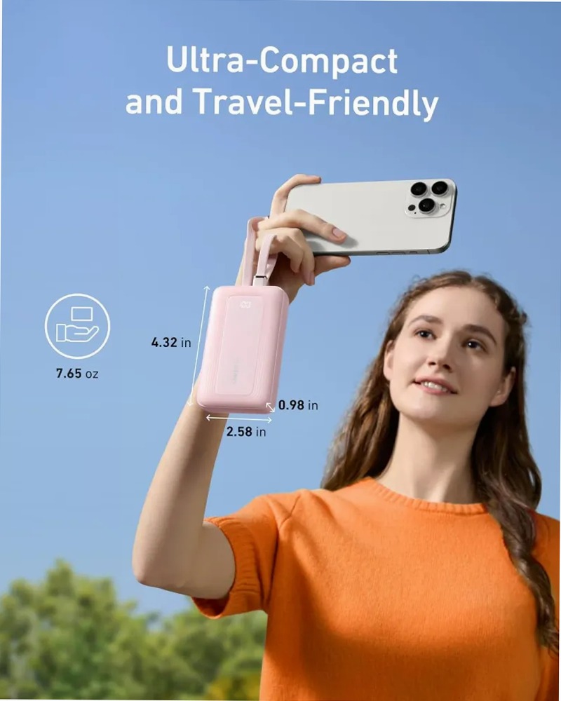 Anker Zolo Power Bank 10,000 mAh | 35W con doppi cavi USB‑C integrati