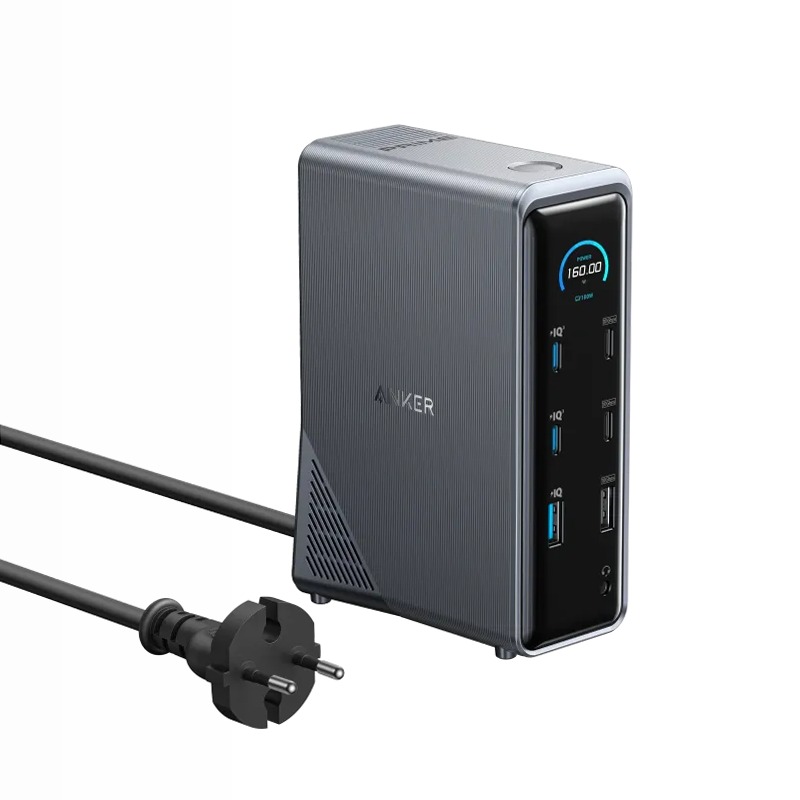 Anker Prime Docking Station di ricarica (14‑in‑1, Doppio Display, 160 W)