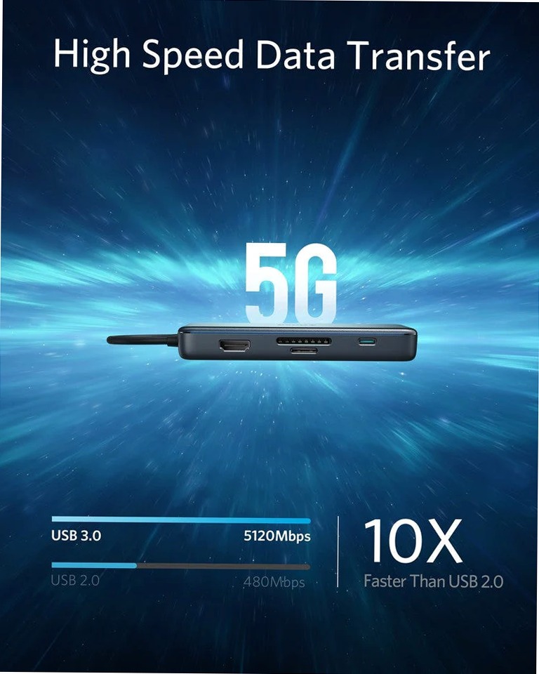 Hub Ethernet Anker PowerExpand+ 7 in 1 USB-C PD