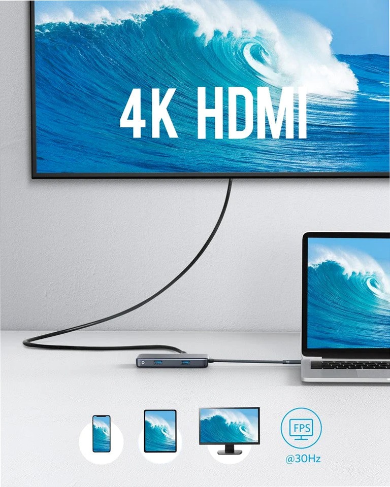 Hub Ethernet Anker PowerExpand+ 7 in 1 USB-C PD
