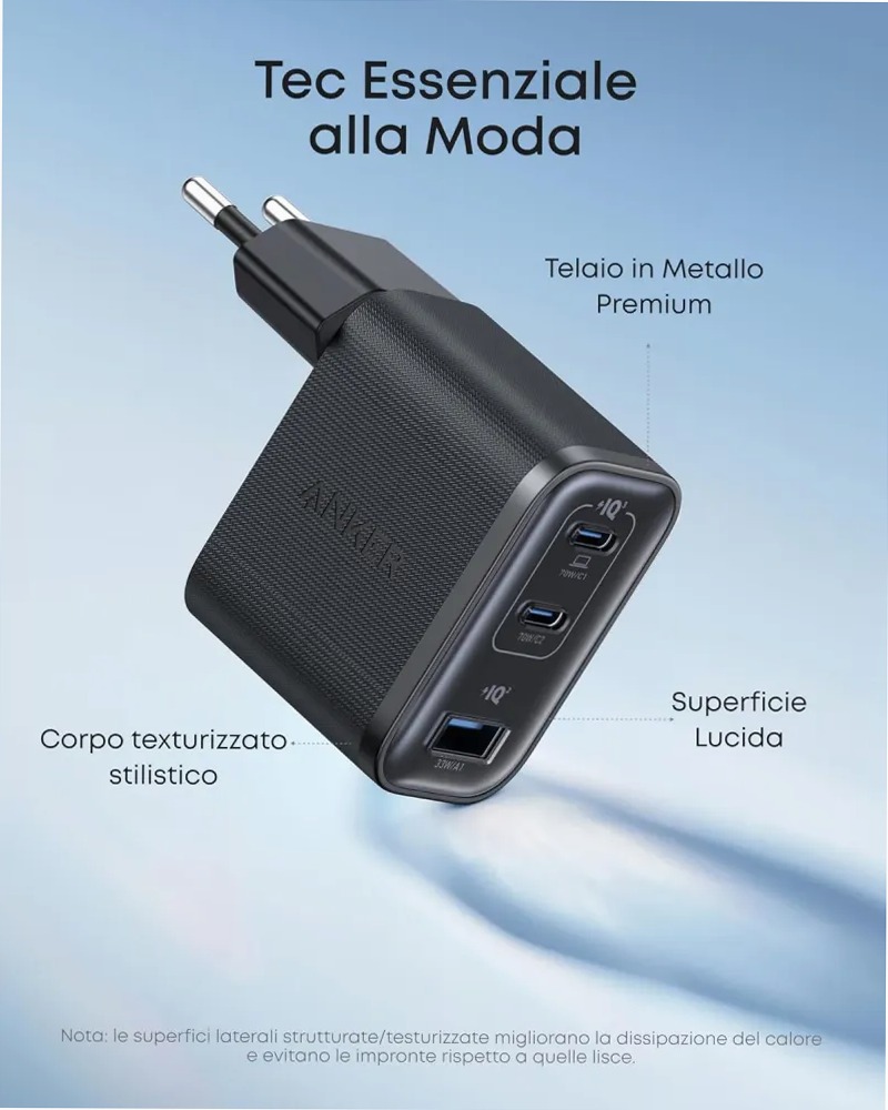Anker Nano Caricatore (70W, 3 Porte)