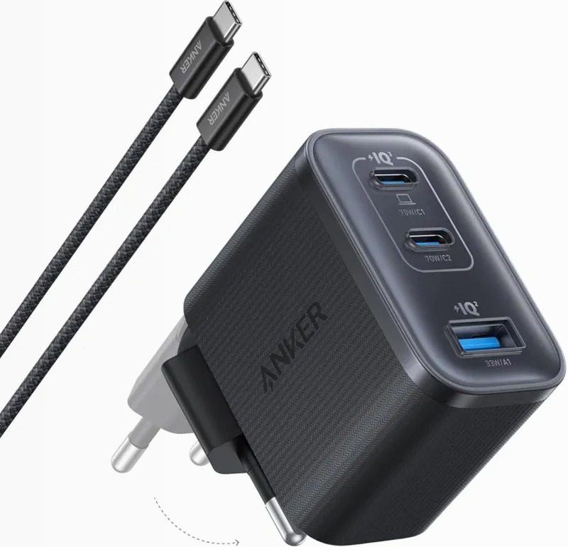 Anker Nano Caricatore (70W, 3 Porte)