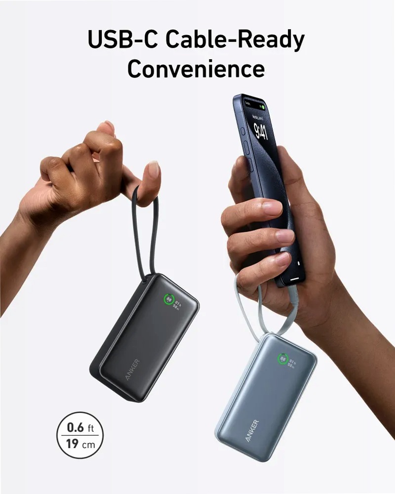 Anker Nano Power Bank (30 W, cavo USB-C integrato)