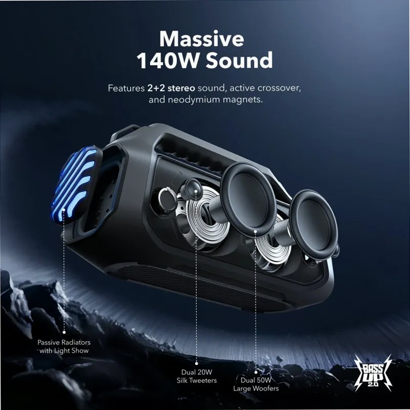 soundcore Boom 2 Plus | Altoparlante Bluetooth con bassi potenti
