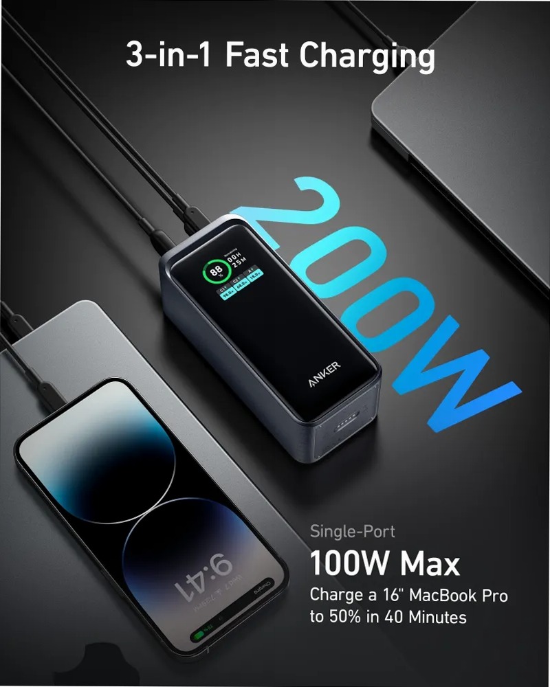 Anker Prime Power Bank da 20000mAh e 200W
